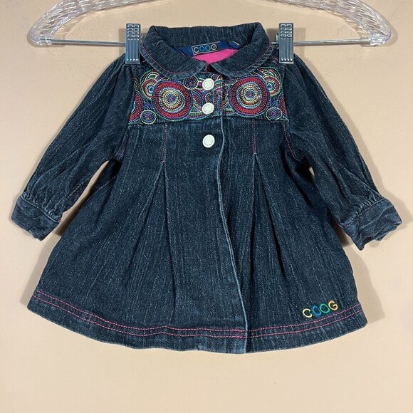COOGI Baby Embroidered Jean Dress 6/9M - Picture 1 of 10